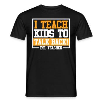 Ich lehre Kinder zu widersprechen ich bin Lehrer - Männer T-Shirt - Schwarz - Vorne - AI Model Male 178 light (178cm)