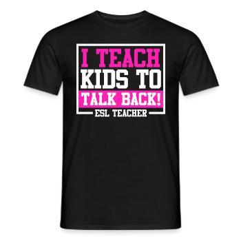 Ich lehre Kinder zu widersprechen ich bin Lehrer - Männer T-Shirt - Schwarz - Vorne - AI Model Male 178 light (178cm)
