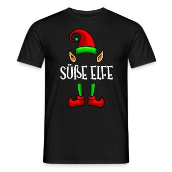 Mignon Elfe Petite amie Femme Noël Elfe Dames - T-shirt homme - noir - Devant - AI Model Male 178 light (178cm)