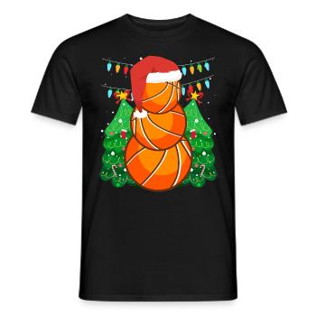 Basketball Snowman Basketball Player - Men's T-Shirt - black - Front - AI Model Male 178 light (178cm)