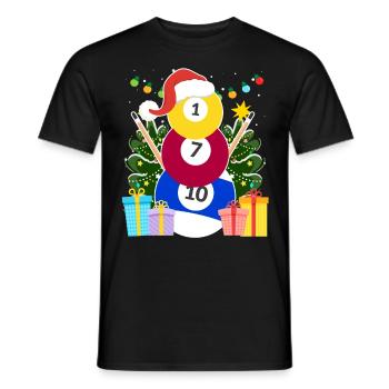 Billiard Kugeln Billard Schneemann Billiard - Männer T-Shirt - Schwarz - Vorne - AI Model Male 178 light (178cm)