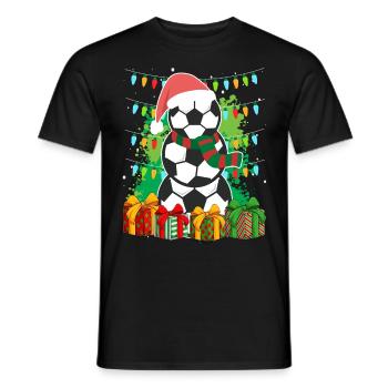 Football Snowman Football Fan Football Player - Men's T-Shirt - black - Front - AI Model Male 178 light (178cm)