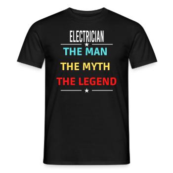 The Man The Myth The Legend ELECTRICIAN - Men's T-Shirt - black - Front - AI Model Male 178 light (178cm)