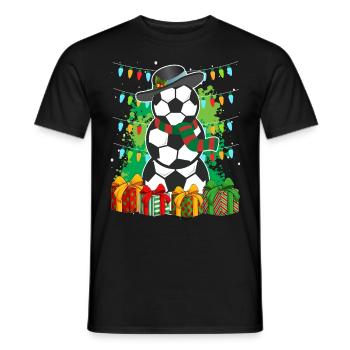 Football Snowman Football Fan Football Player - Men's T-Shirt - black - Front - AI Model Male 178 light (178cm)