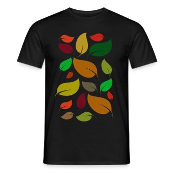 Herbst - Männer T-Shirt - Schwarz - Vorne - AI Model Male 178 light (178cm)