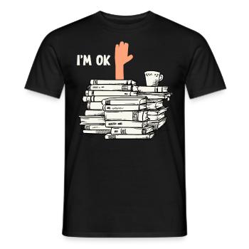 Read books - Men's T-Shirt - black - Front - AI Model Male 178 light (178cm)