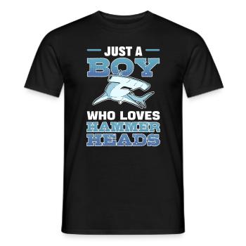 Just a Boy Who Loves Hammerheads Hammerhead Shark - Men's T-Shirt - black - Front - AI Model Male 178 light (178cm)