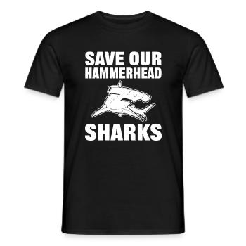 Save Our Hammerhead Sharks Shark - Men's T-Shirt - black - Front - AI Model Male 178 light (178cm)