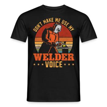 Soudeur Soudeur Vintage Rétro Ne le faites pas - T-shirt homme - noir - Devant - AI Model Male 178 light (178cm)
