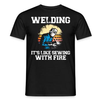 Welder Welding Vintage Retro - Männer T-Shirt - Schwarz - Vorne - AI Model Male 178 light (178cm)