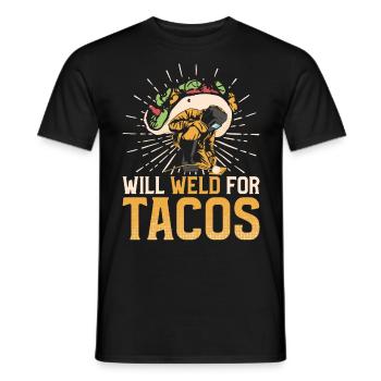Welder Welding Taco Vintage Will - Männer T-Shirt - Schwarz - Vorne - AI Model Male 178 light (178cm)