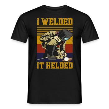 Soudeur Jeu de mots Vintage Retro I - T-shirt homme - noir - Devant - AI Model Male 178 light (178cm)