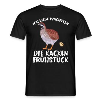 Ich Liebe Wachteln Lustiger Spruch Frühstück - Männer T-Shirt - Schwarz - Vorne - AI Model Male 178 light (178cm)