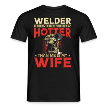 Welder Welding Husband Wife - Men's T-Shirt - black - Front - AI Model Male 178 light (178cm)