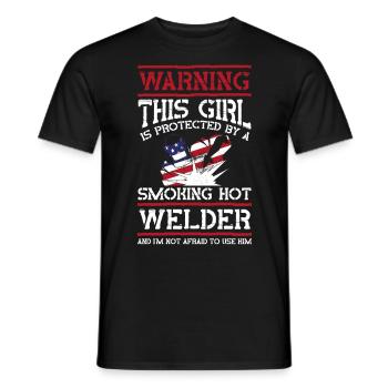 Soudeur Soudeur Petite amie Vintage - T-shirt homme - noir - Devant - AI Model Male 178 light (178cm)