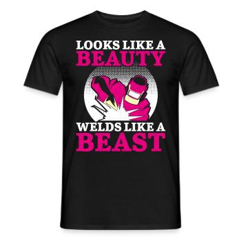 Welder Welding Female Welder - Männer T-Shirt - Schwarz - Vorne - AI Model Male 178 light (178cm)