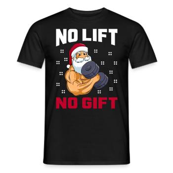 St. Nicholas with dumbbells No Lift no Gift - Men's T-Shirt - black - Front - AI Model Male 178 light (178cm)