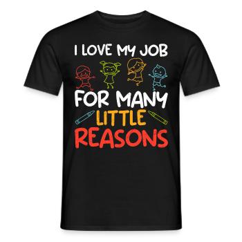 I love my job in kindergarten - Men's T-Shirt - black - Front - AI Model Male 178 light (178cm)