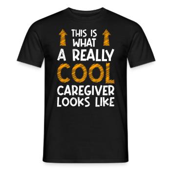 This is what a cool nurse looks like Geriatric nurse - Men's T-Shirt - black - Front - AI Model Male 178 light (178cm)