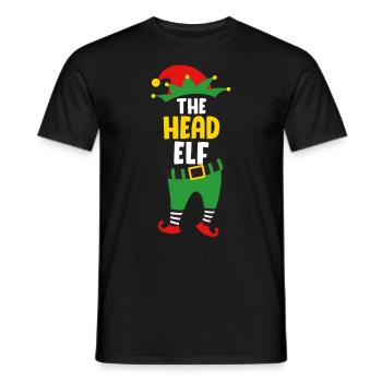 Le chef Elf Boss Elf Papa Christmas - T-shirt homme - noir - Devant - AI Model Male 178 light (178cm)