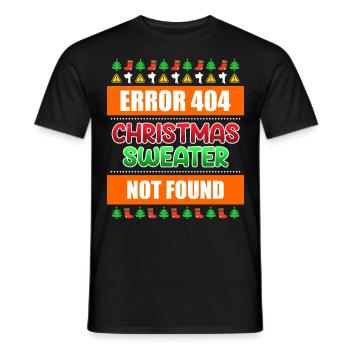 Christmas Sweater not Found Ugly Christmas - Men's T-Shirt - black - Front - AI Model Male 178 light (178cm)