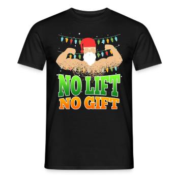 No Lift no Gift Nicholas Bodybuilder Christmas - Men's T-Shirt - black - Front - AI Model Male 178 light (178cm)