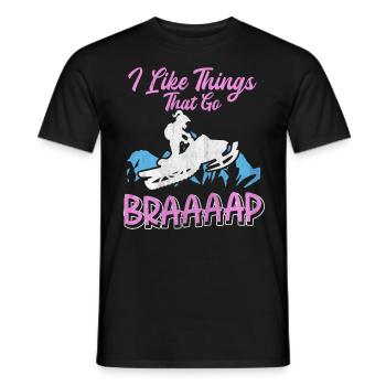 I Like Things That Go Braaaap Snowmobiles - Men's T-Shirt - black - Front - AI Model Male 178 light (178cm)