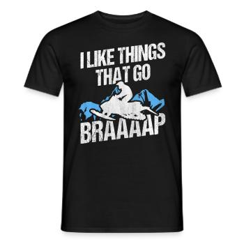I Like Things That Go Braaaap Snowmobiles - Men's T-Shirt - black - Front - AI Model Male 178 light (178cm)