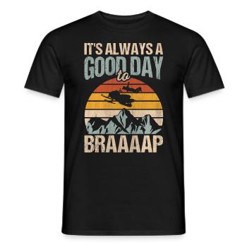Its Always A Good Day To Braaaap Snowmobiles - Men's T-Shirt - black - Front - AI Model Male 178 light (178cm)