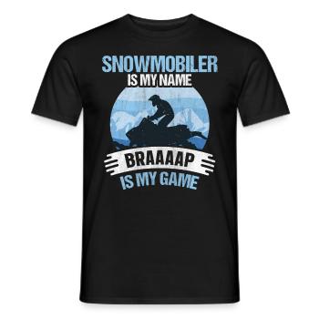 Snowmobile Braaaap est mon jeu Motoneiges - T-shirt homme - noir - Devant - AI Model Male 178 light (178cm)