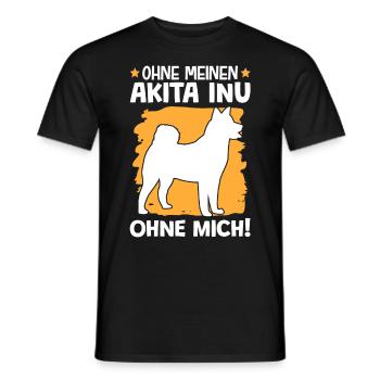 Ohne meinen Akita Inu ohne mich japanischer Spitz - Männer T-Shirt - Schwarz - Vorne - AI Model Male 178 light (178cm)