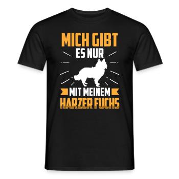 Nur mit meinem Harzer Fuchs Hütefuchs - Männer T-Shirt - Schwarz - Vorne - AI Model Male 178 light (178cm)