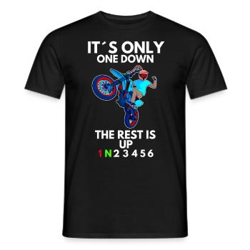 Supermoto / Supermotard / Supermoto Wheelie Biker - T-shirt homme - noir - Devant - AI Model Male 178 light (178cm)