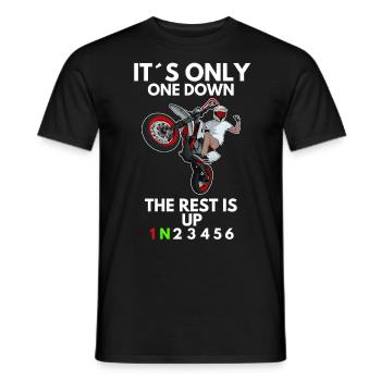 Supermoto / Supermotard / Supermoto Wheelie Biker - T-shirt homme - noir - Devant - AI Model Male 178 light (178cm)