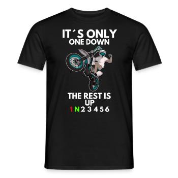 Supermoto / Supermotard / Supermoto Wheelie Biker - T-shirt homme - noir - Devant - AI Model Male 178 light (178cm)