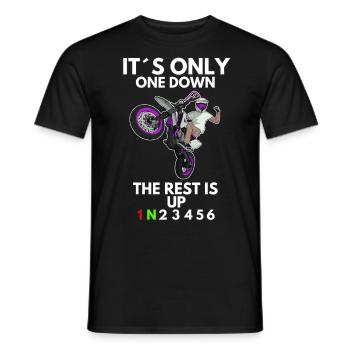 Supermoto / Supermotard / Supermoto Wheelie Biker - T-shirt homme - noir - Devant - AI Model Male 178 light (178cm)