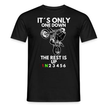 Supermoto / Supermotard / Supermoto Wheelie Biker - T-shirt homme - noir - Devant - AI Model Male 178 light (178cm)