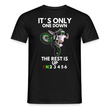 Supermoto / Supermotard / Supermoto Wheelie Biker - T-shirt homme - noir - Devant - AI Model Male 178 light (178cm)