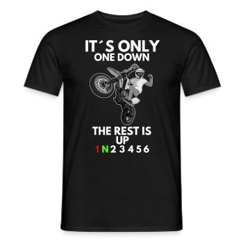 Supermoto / Supermotard / Supermoto Wheelie Biker - T-shirt homme - noir - Devant - AI Model Male 178 light (178cm)