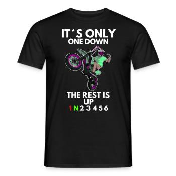 Supermoto / Supermotard / Supermoto Wheelie Biker - T-shirt homme - noir - Devant - AI Model Male 178 light (178cm)