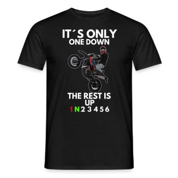 Supermoto / Supermotard / Supermoto Wheelie Biker - T-shirt homme - noir - Devant - AI Model Male 178 light (178cm)