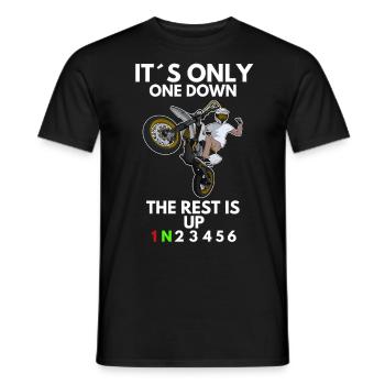 Supermoto / Supermotard / Supermoto Wheelie Biker - T-shirt homme - noir - Devant - AI Model Male 178 light (178cm)