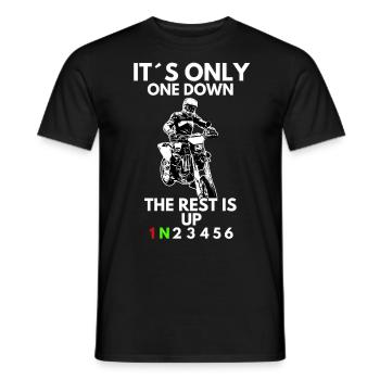 Supermoto / Supermotard / Supermoto Wheelie Biker - T-shirt homme - noir - Devant - AI Model Male 178 light (178cm)