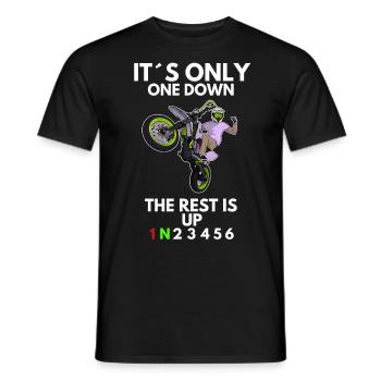 Supermoto / Supermotard / Supermoto Wheelie Biker - T-shirt homme - noir - Devant - AI Model Male 178 light (178cm)