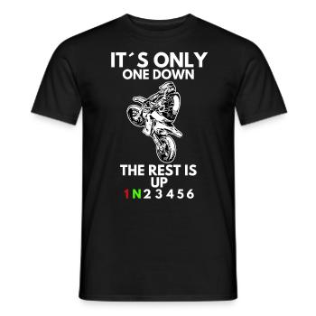 Supermoto / Supermotard / Supermoto Wheelie Biker - T-shirt homme - noir - Devant - AI Model Male 178 light (178cm)