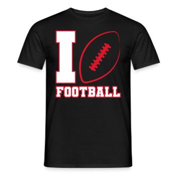 Ik hou van Football American Football USA - Heren T-shirt - zwart - Voor - AI Model Male 178 light (178cm)