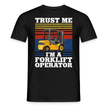 Certified Forklift Truck Operator - Men's T-Shirt - black - Front - AI Model Male 178 light (178cm)