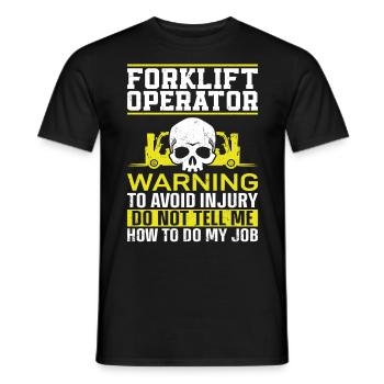 Certified Forklift Truck Operator - Men's T-Shirt - black - Front - AI Model Male 178 light (178cm)