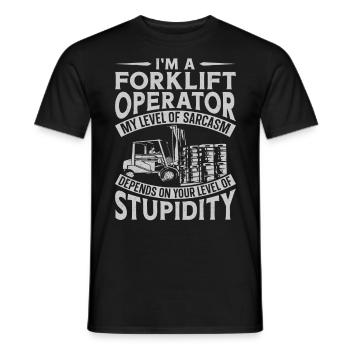 Certified Forklift Truck Operator - Men's T-Shirt - black - Front - AI Model Male 178 light (178cm)