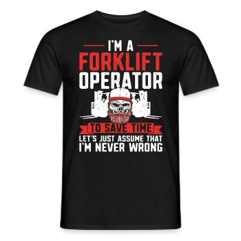Certified Forklift Truck Operator - Men's T-Shirt - black - Front - AI Model Male 178 light (178cm)
